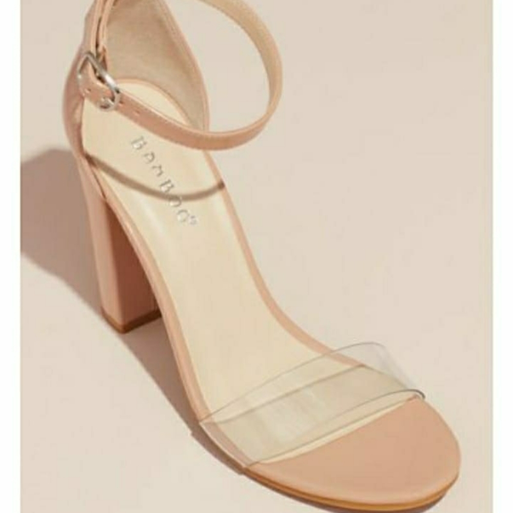GREAT CONDITION Nude Clear Strap Heels
